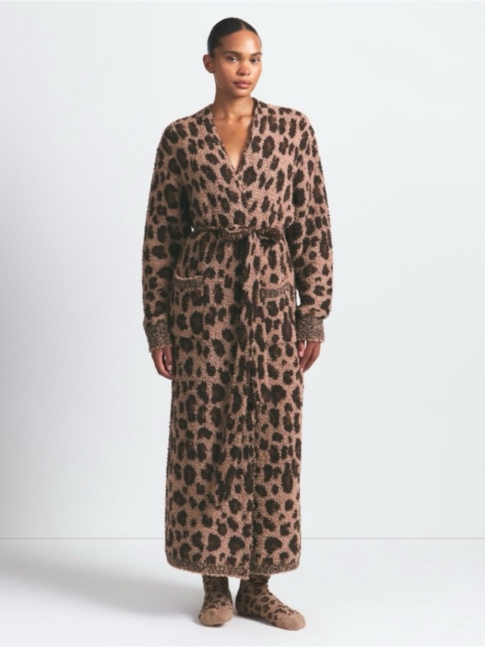 SKIMS Cozy Robe in Leopard Cozy